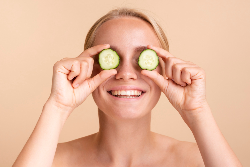 close-up-happy-woman-with-cucumber-slices