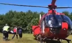Ambulans helikopter imdadına yetişti